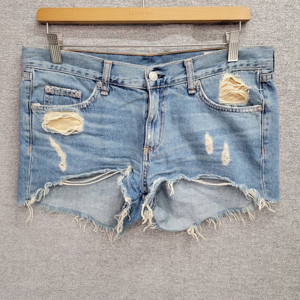 RAG & BONE WINNIE CUTOFF DENIM SHORTS, SIZE 27